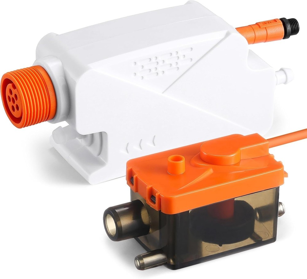 Efficient Mini-Split Condensate Pump: 66ft Lift, 10.5 GPH Flow, Safety Float