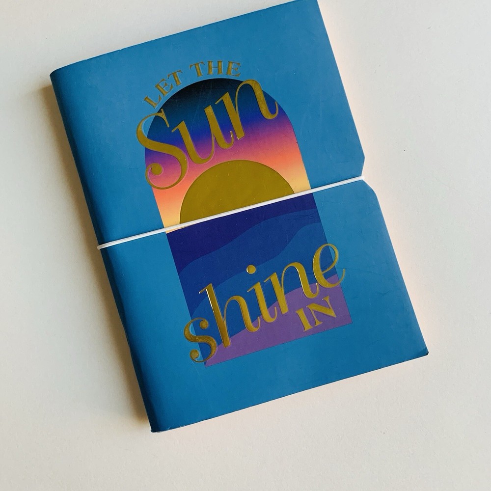 Blank Notebook Orange/Dots Inside Let The Sun Shine In 80 Sheets 6x8 W/Closure