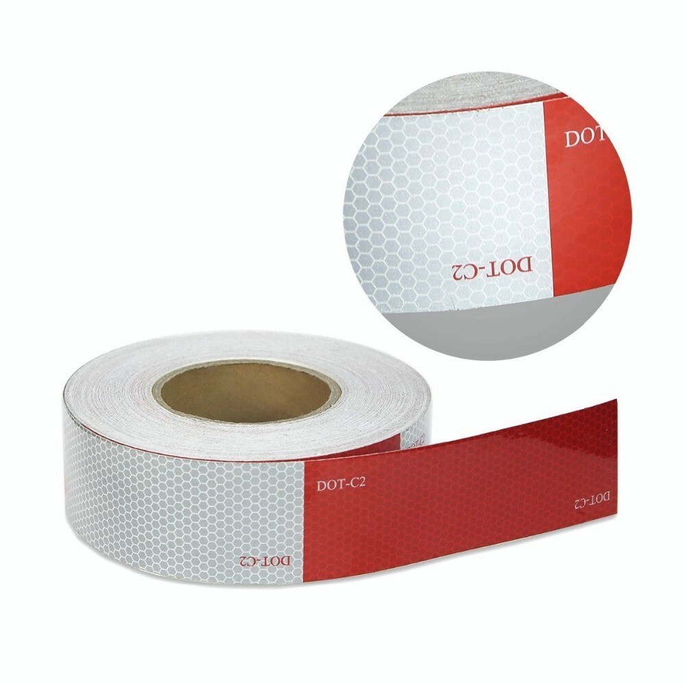 2”x50’ Reflective Conspicuity Tape DOT-C2 Approved Red/White for Trailers 1 Roll