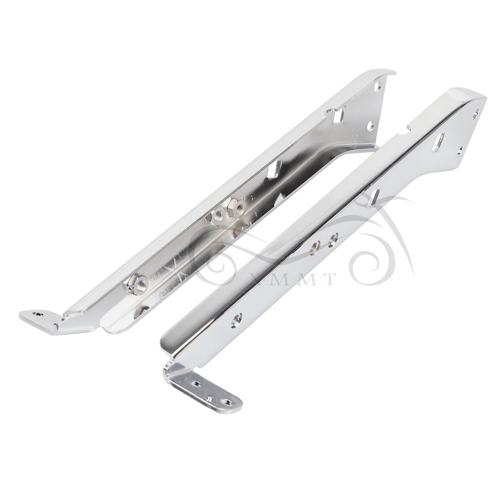 Chrome Left & Right Saddlebag Rail Support Brackets For Harley Touring 1985-2008
