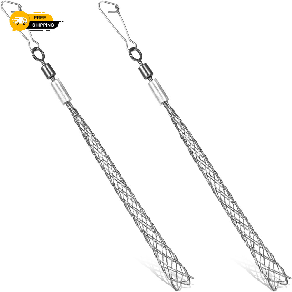 2 Pcs 1/2 Inch Wire Pulling Grip Mesh Cable Pulls Cable Pulling Grip Sock Metal