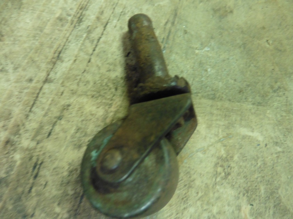 Vintage steel caster roller swivel