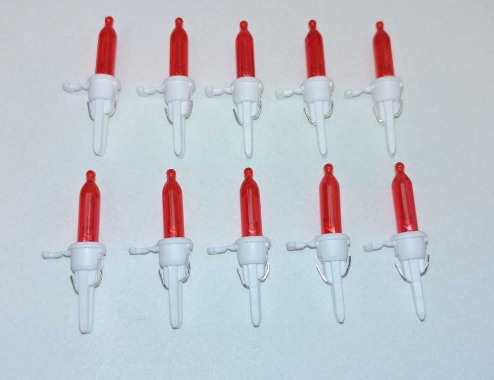10x 2v LED Red WHITE L1 WB Base Mini Christmas Tree Lights Replacement Bulbs .04