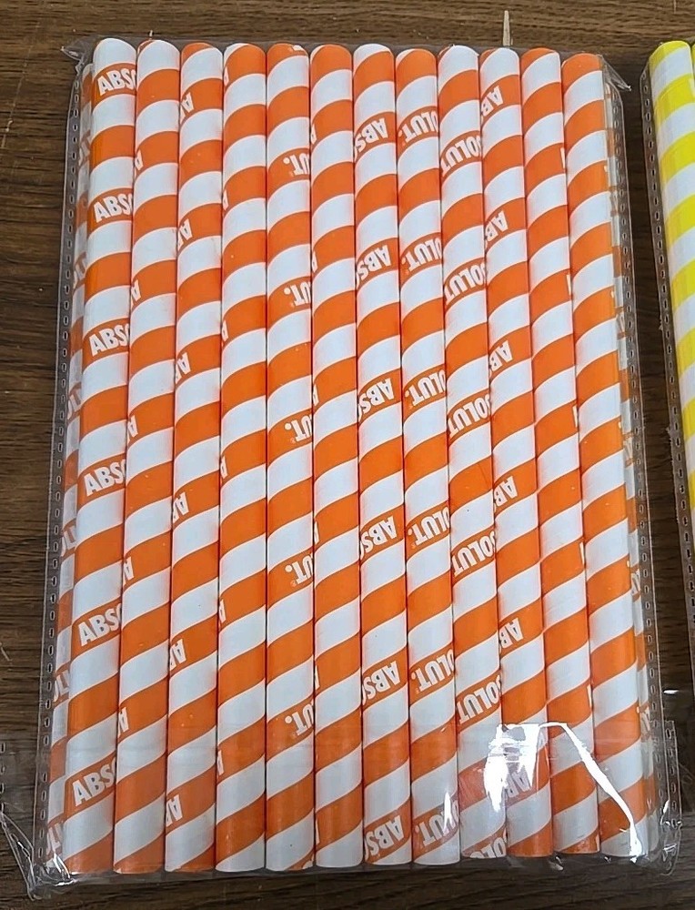 Absolut Vodka Branded Thick Paper Straws ~ 75