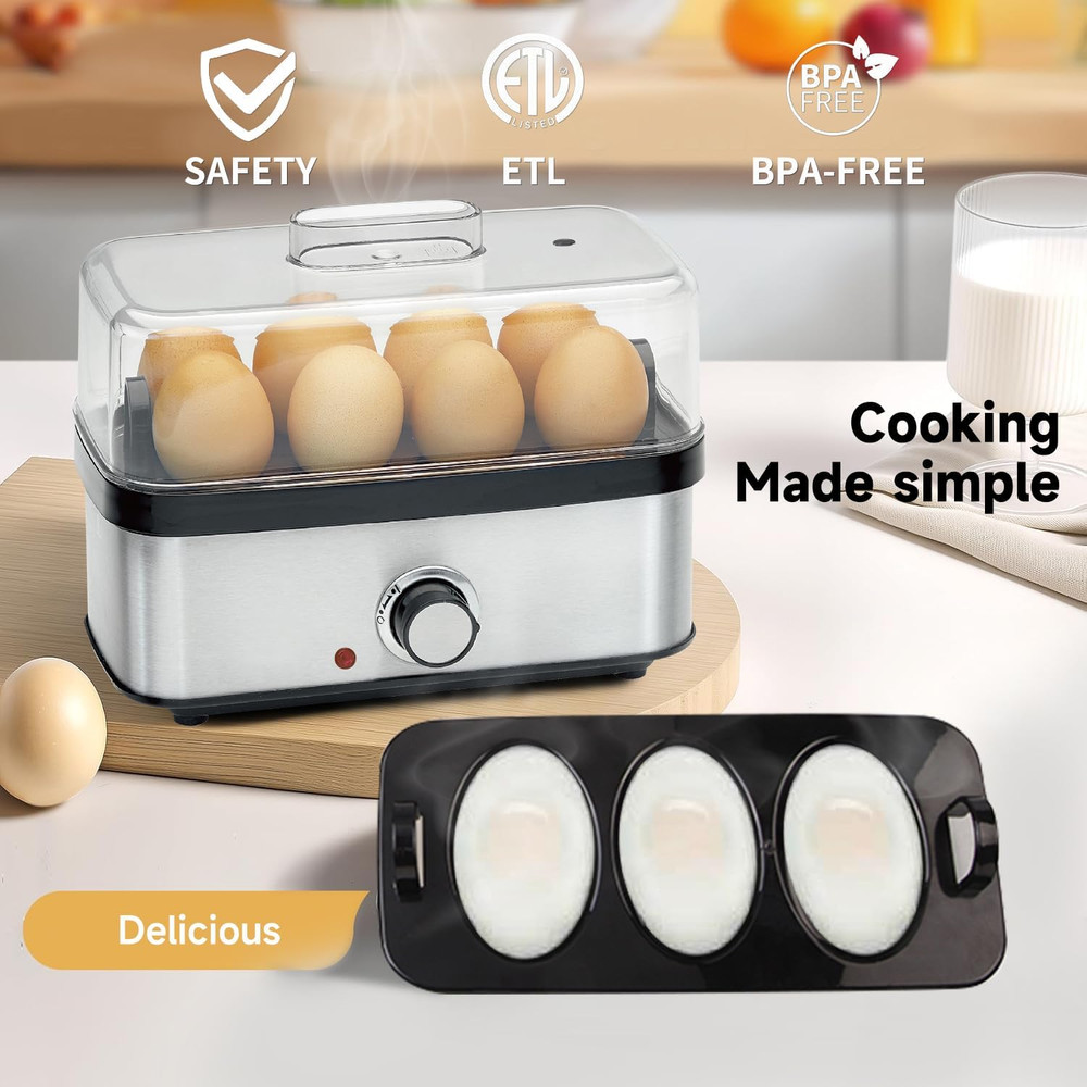 Electric Egg Cooker Rapid – 8 Egg Capacity for Hard Boiled Eggs, Soft Boiled Egg