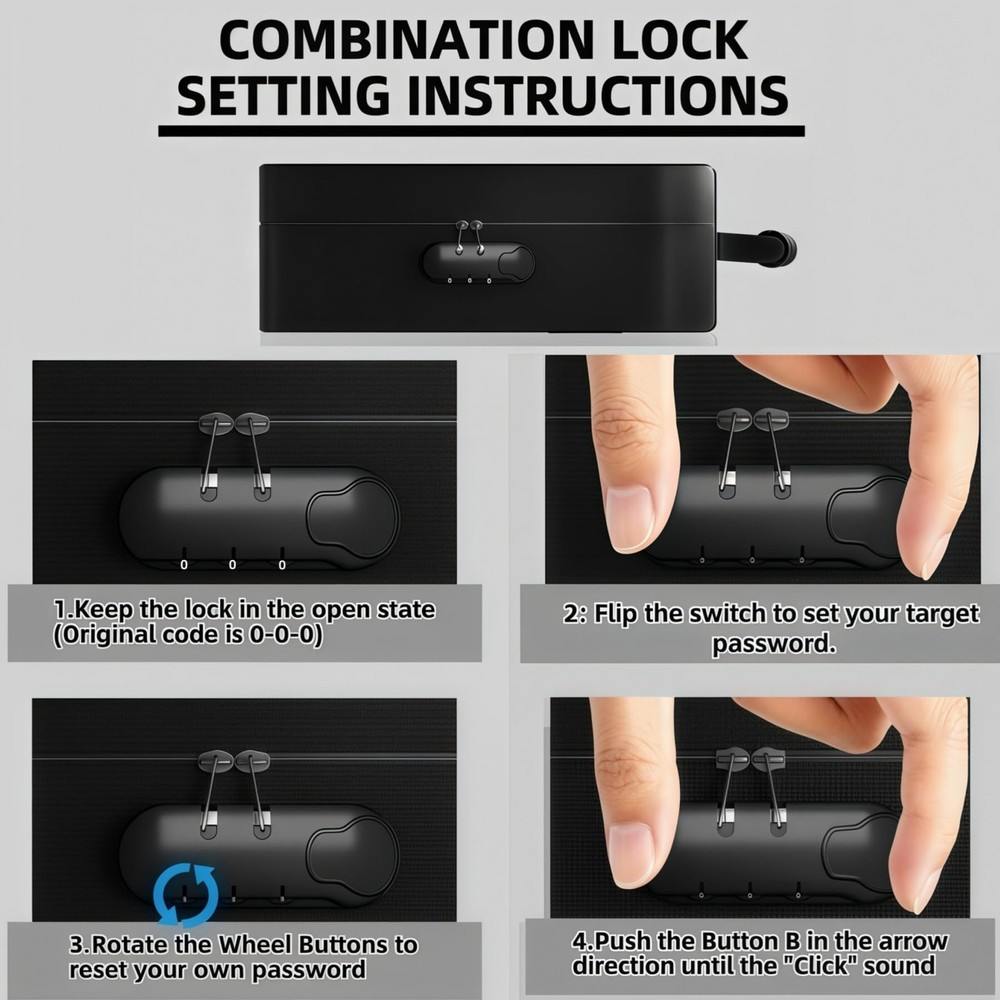 Fireproof Document Box (Soft-Shell) with Lock & 15x4.1x11 inches, black