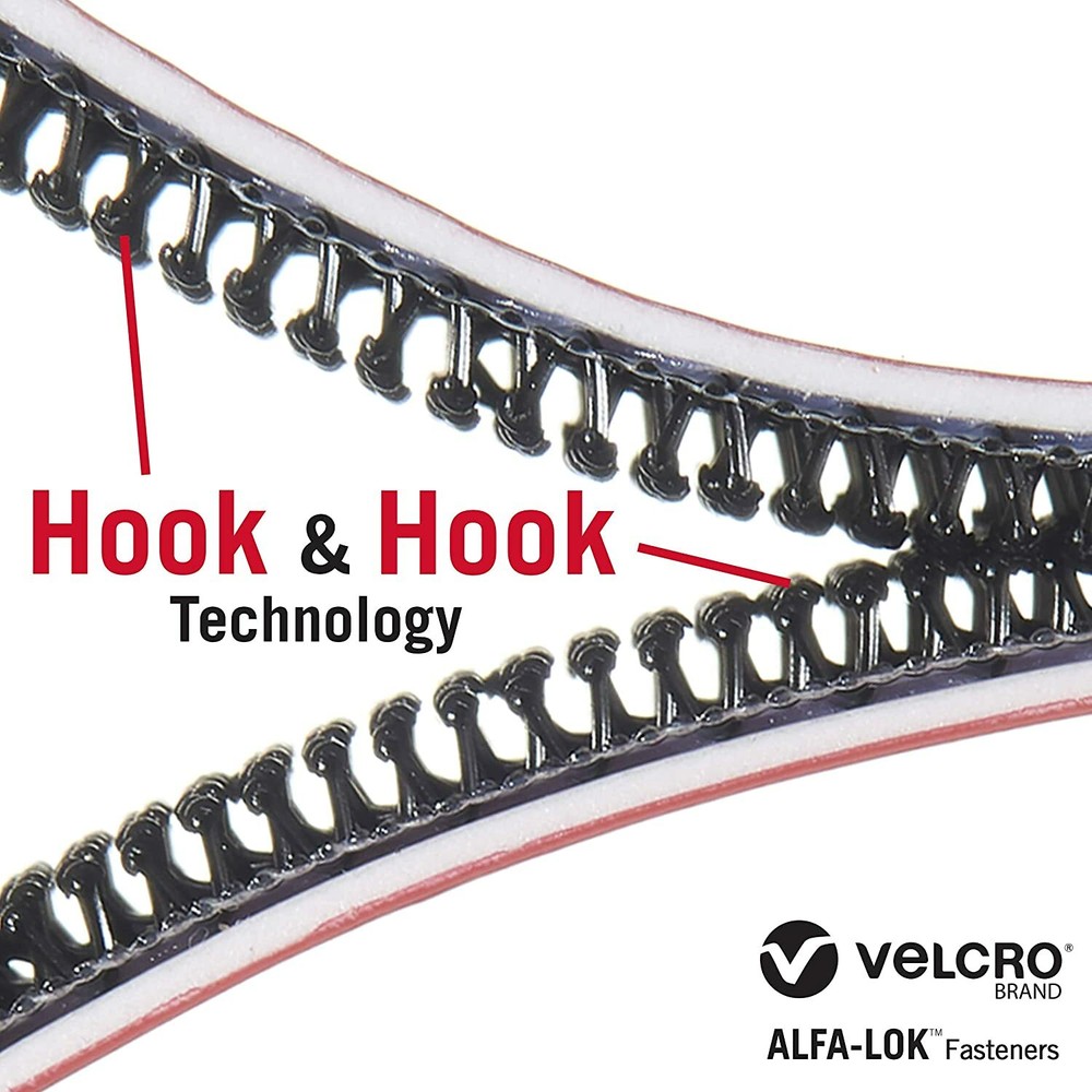 VELCRO ALFA-LOK Fasteners Heavy Duty Snap-Locking Hook & Loop Adhesive Tape