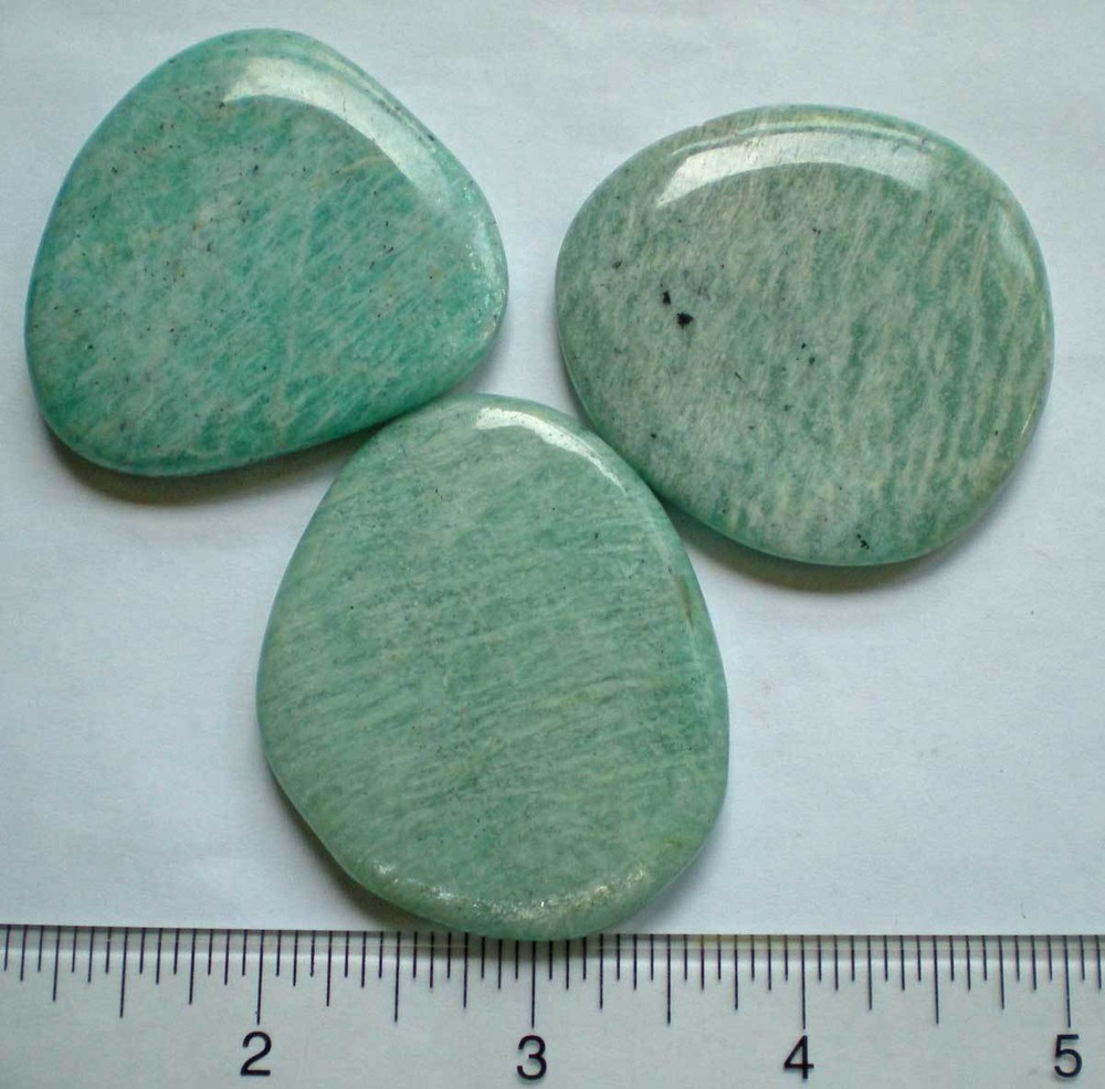 Amazonite - 3 Flat Palmstones sc921g