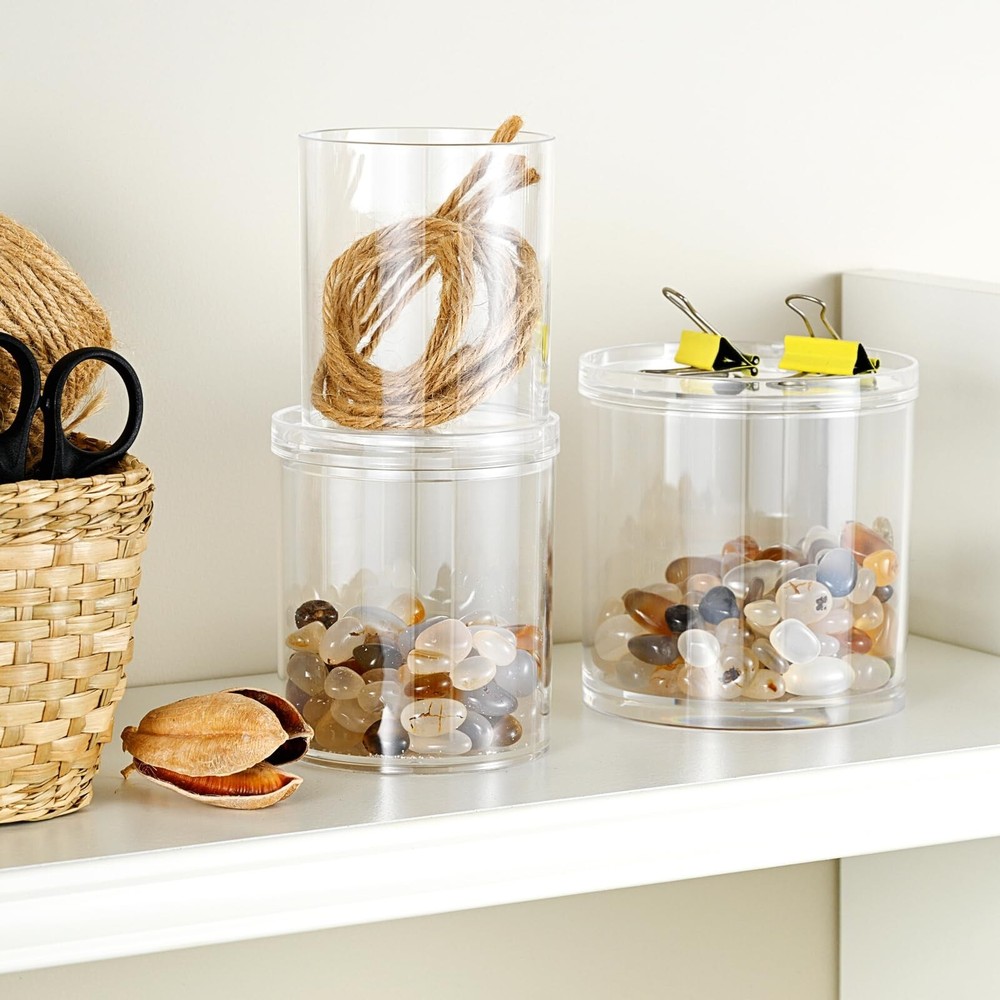 SheeChung Qtip Holder Dispenser Clear Plastic Container for Cotton Swabs, Cot...
