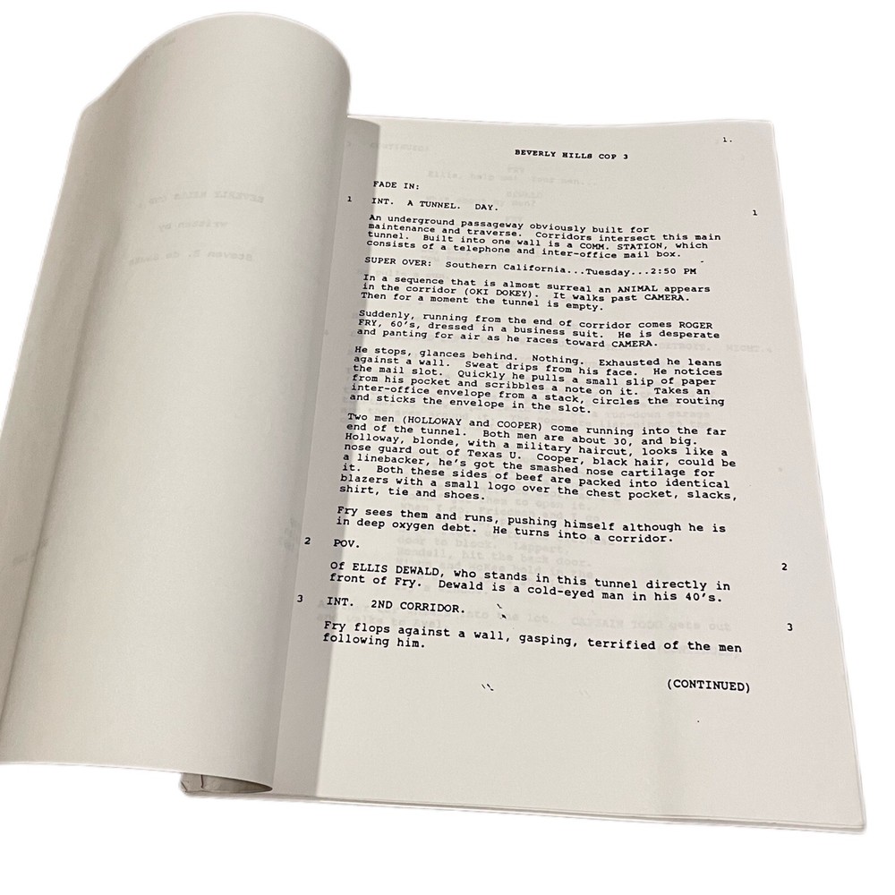 Beverly Hills Cop 3 Original Script Screenplay Eddie Murphy Movie Prop