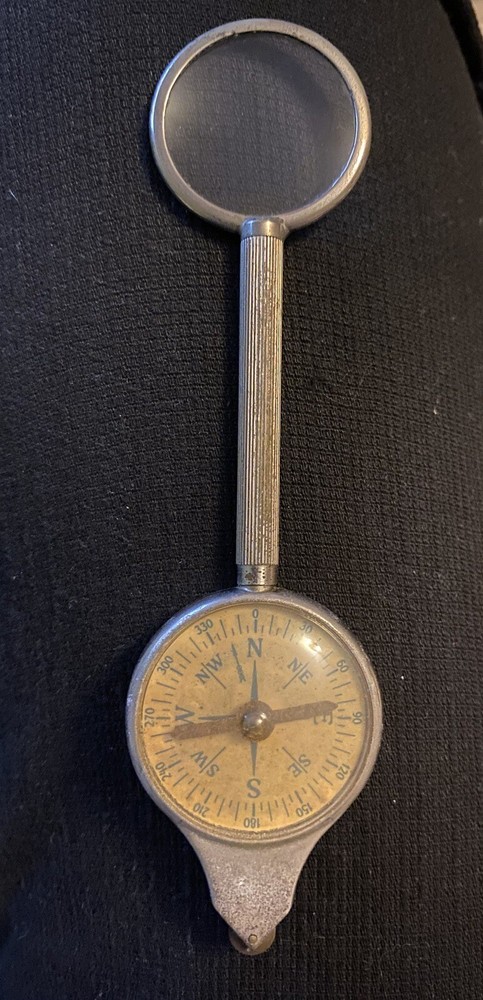 Vintage Map Range Measurer Opsiometer Reader Compass & Magnifier All in One Tool