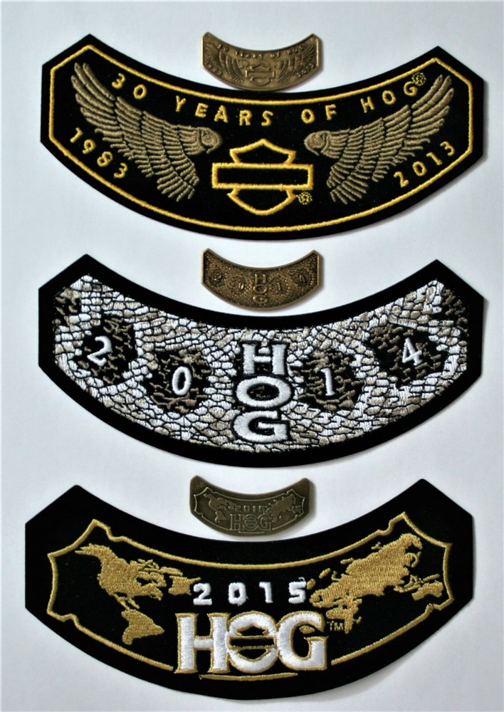 2015 2014 & 2013 HOG Patches & Pins Member set Harley Davidson Owners Group