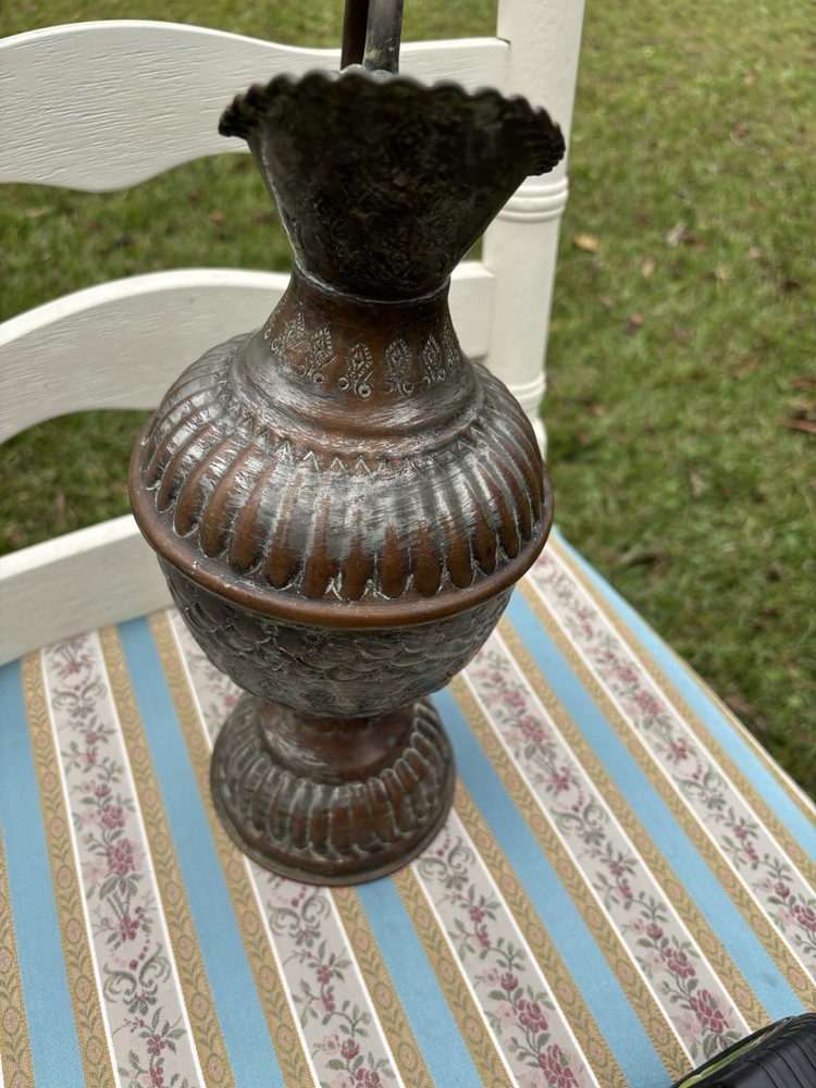 Hand Hammered Ewer Urn Pitcher Turkish Middle Eastern