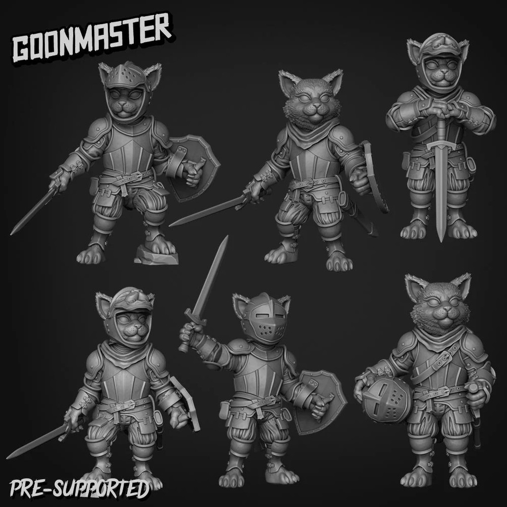 Cat Folk Knight Paladin Miniature