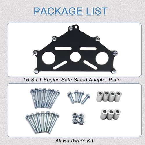 Engine Safe Stand Adapter Plate Compatible with Chevy Small/Big Block and LS