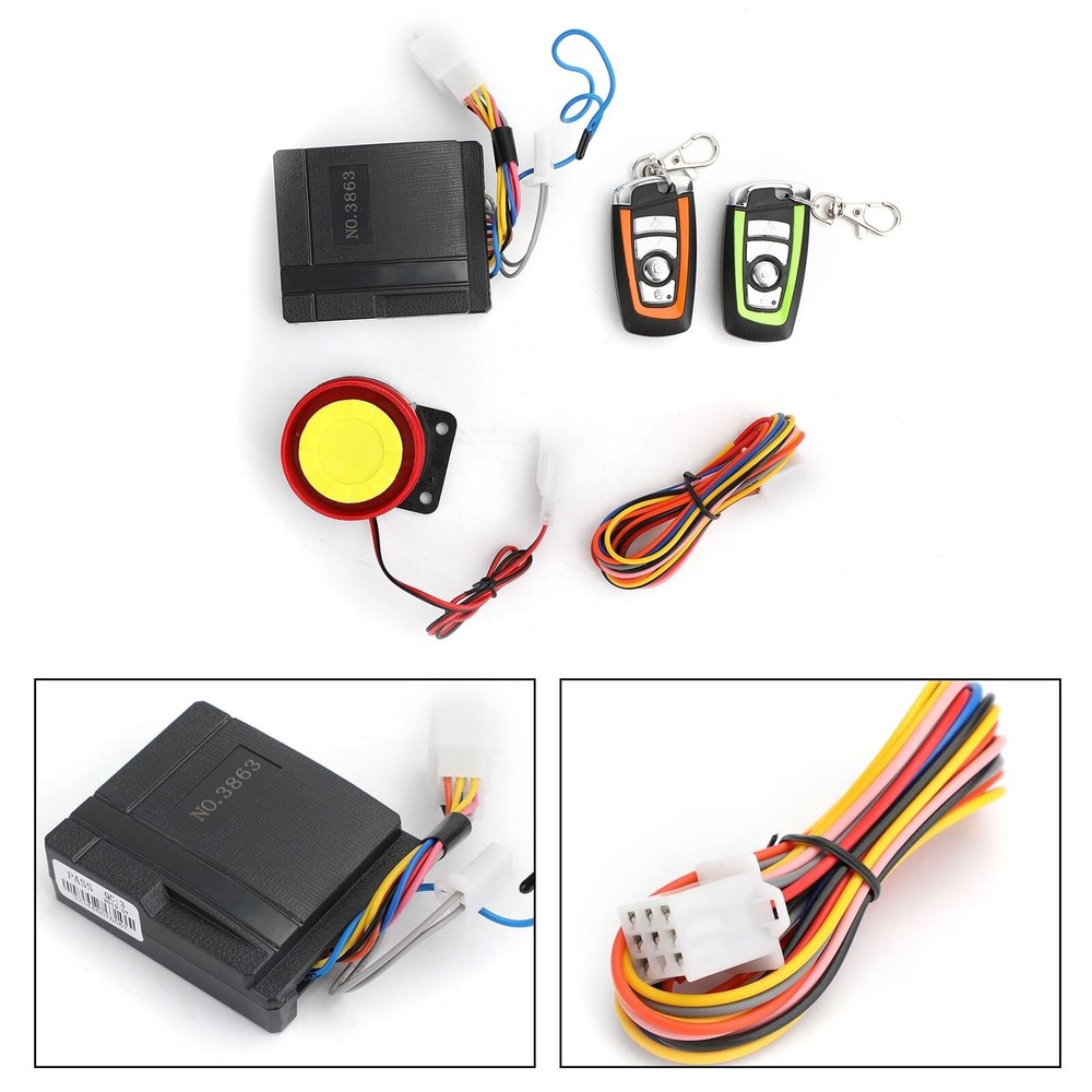 Anti-Theft Security Alarm System Motorcycle Scooter Remote Control Engine Start