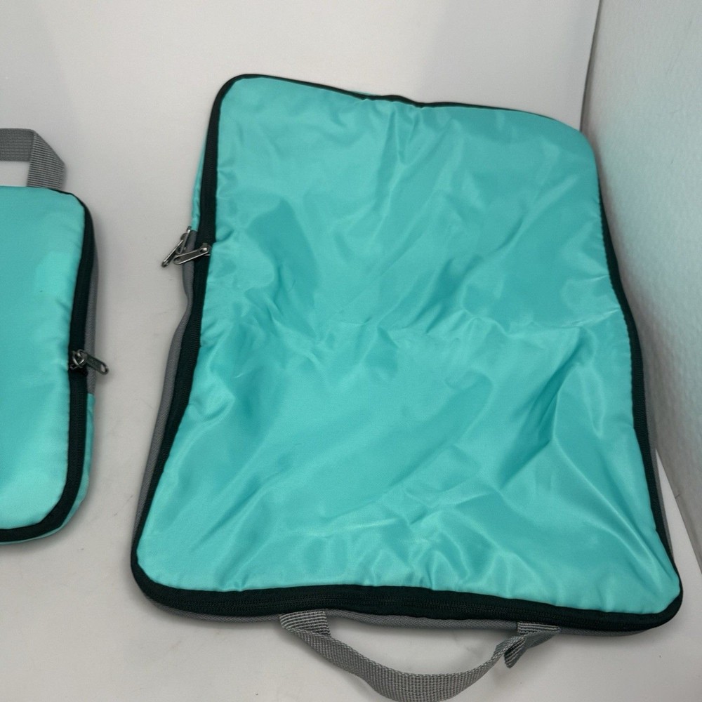 Bagail Compression Packing Cubes Set Teal Travel Organizers Expandable
