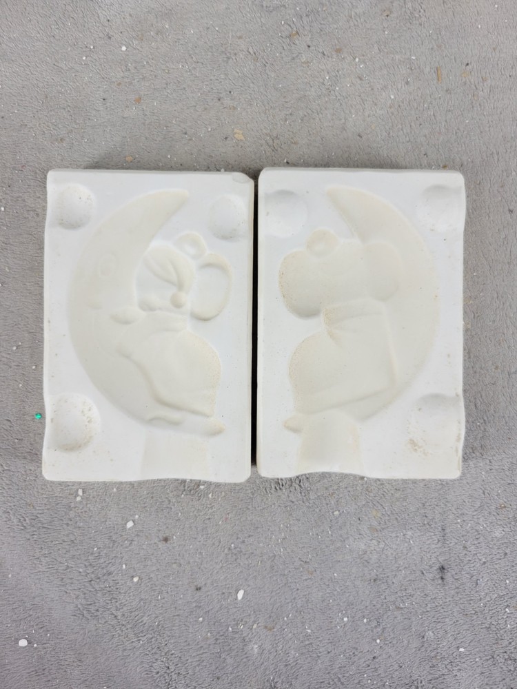 Vintage Ceramic Slip Casting Mold Mouse Sleeping On Moon Ornament Alberta