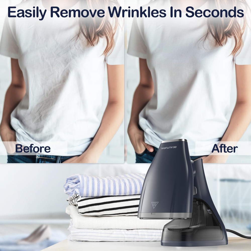 Handheld Garment Steamer for Clothes, Handheld Steamer with Foldable Design, ...