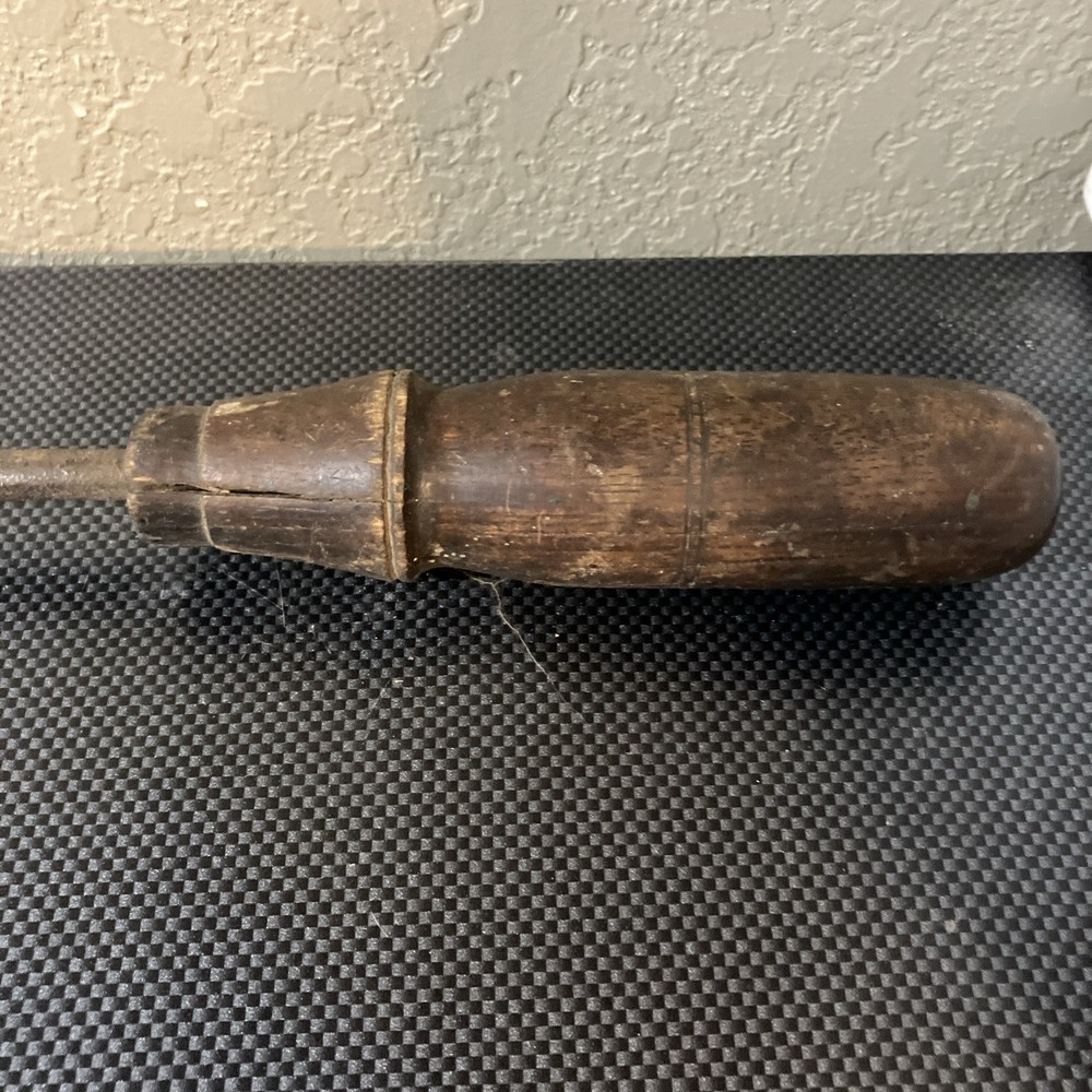 Vintage 16” Long Wood Handle Copper Head Blacksmith Tool Soldering Iron