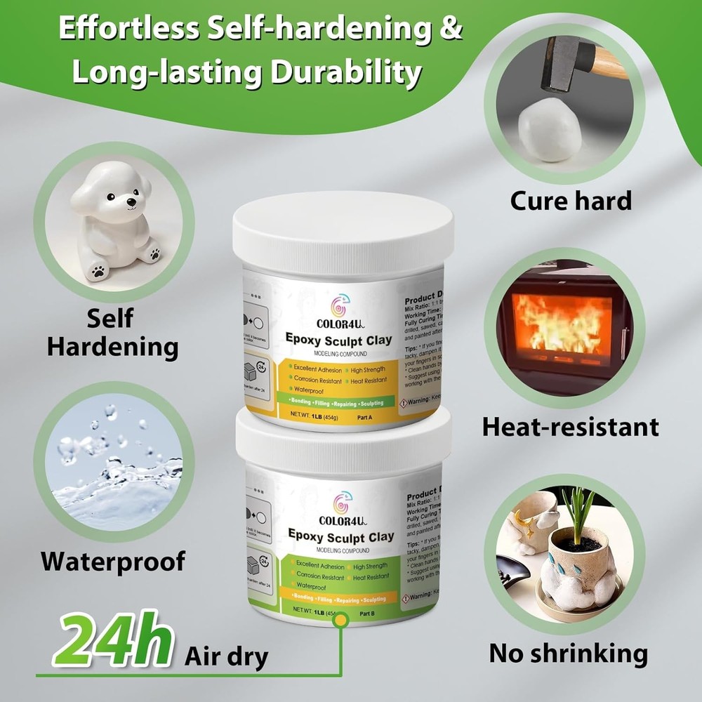 Epoxy Sculpting Clay, 2 lbs White Epoxy Putty