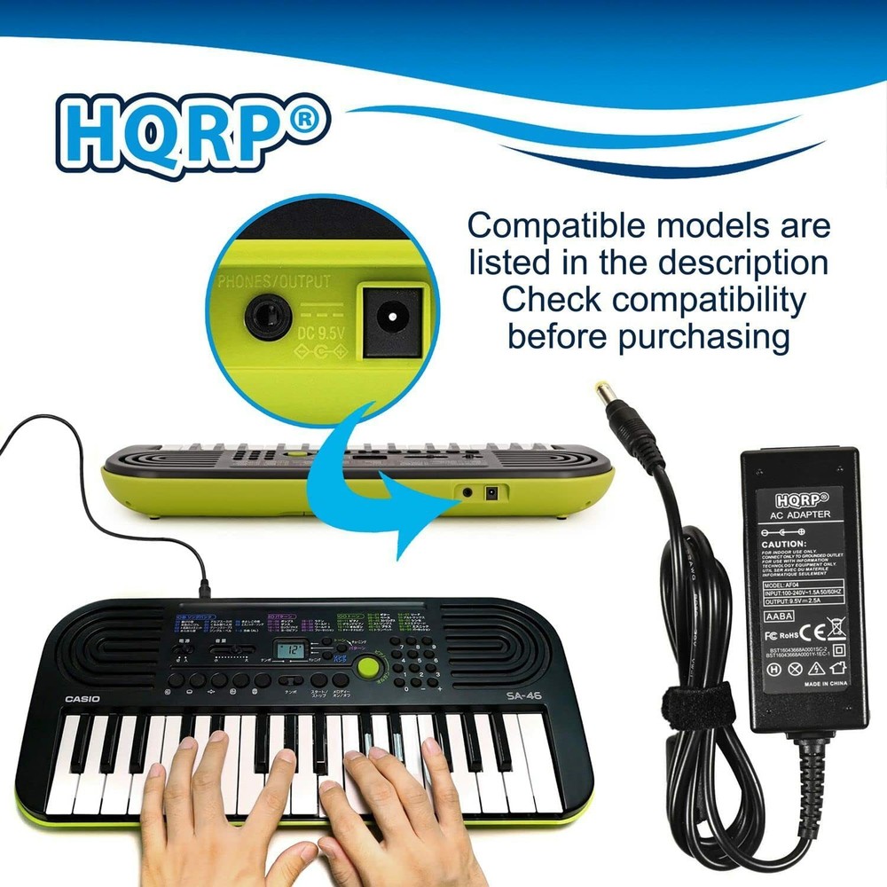 HQRP AC Adapter for Casio ADE95100 AD-E95100 ADE95100L AD-E95100L AD-E95100LE