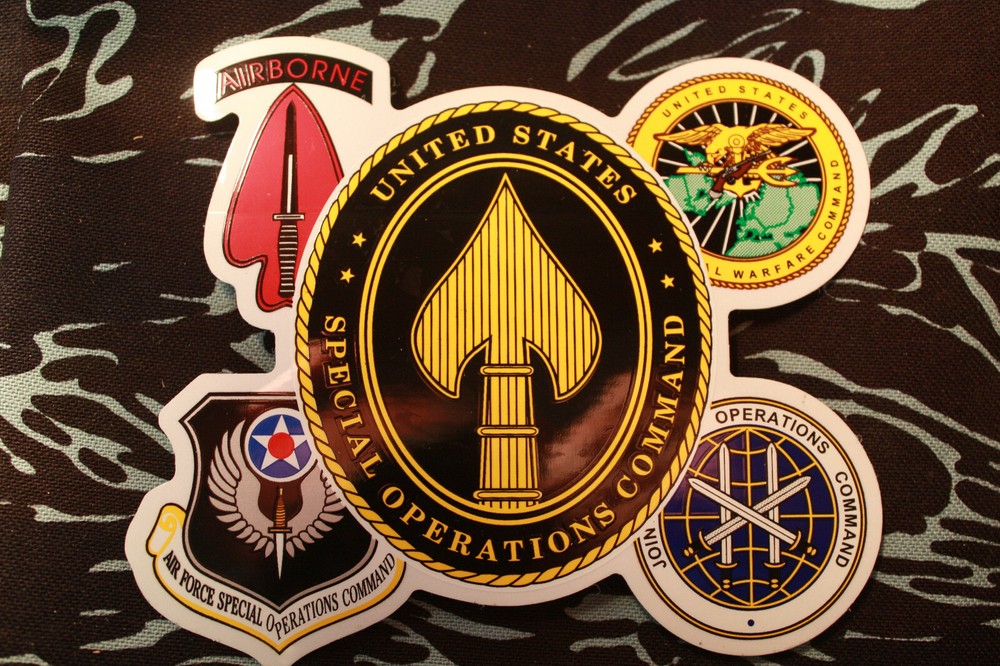 SPECIAL FORCES Ranger Airborne tabs shoulder patch parachute triplecanopy Decal