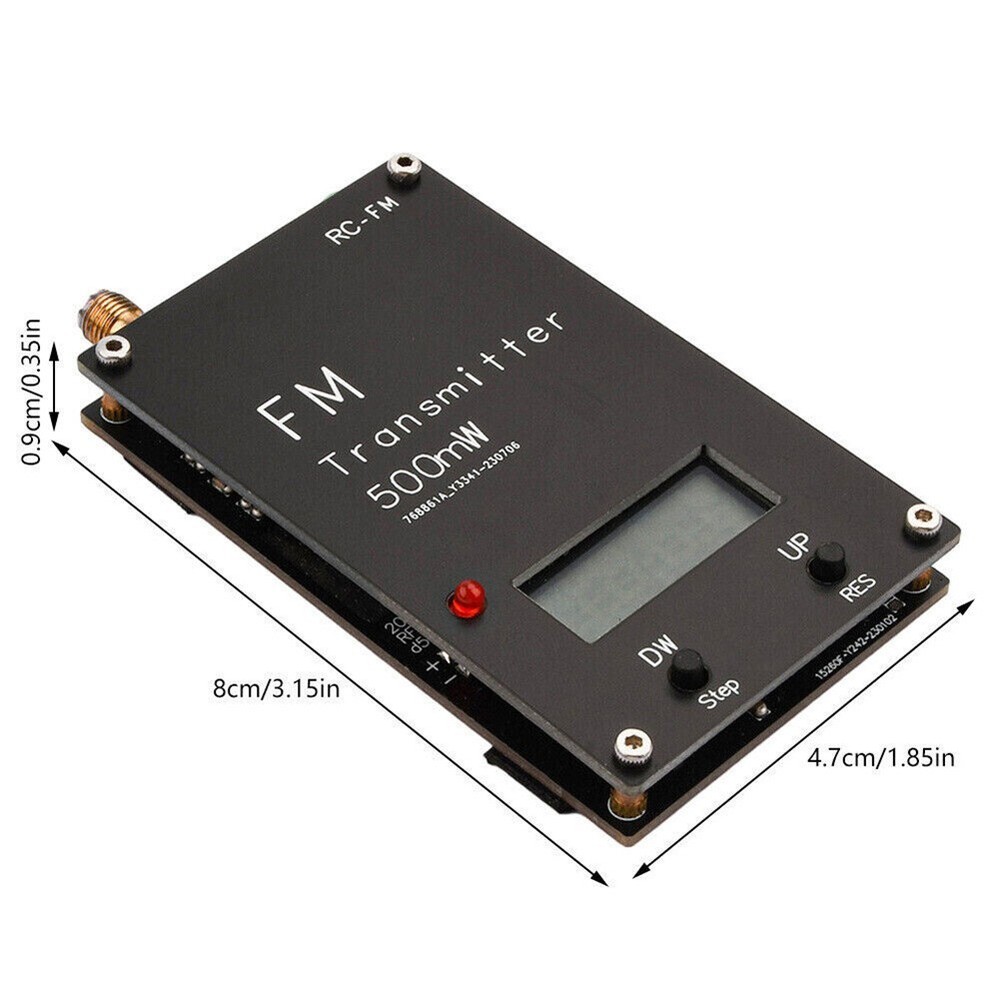 High performance Stereo Transmitter for FM Broadcasts 500mW Output LCD Display