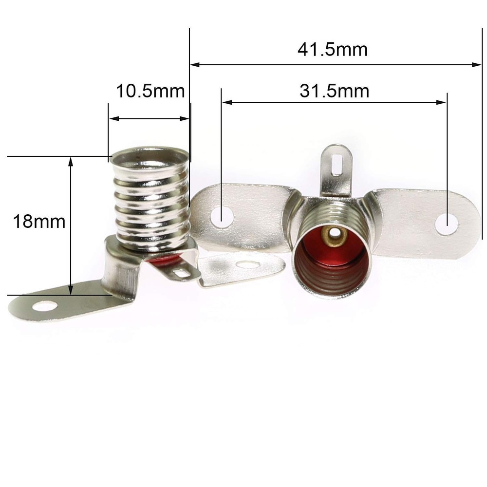 MEETOOT 10PCS E10 Mini LED Bulb Socket Student Physics Experiment Silver