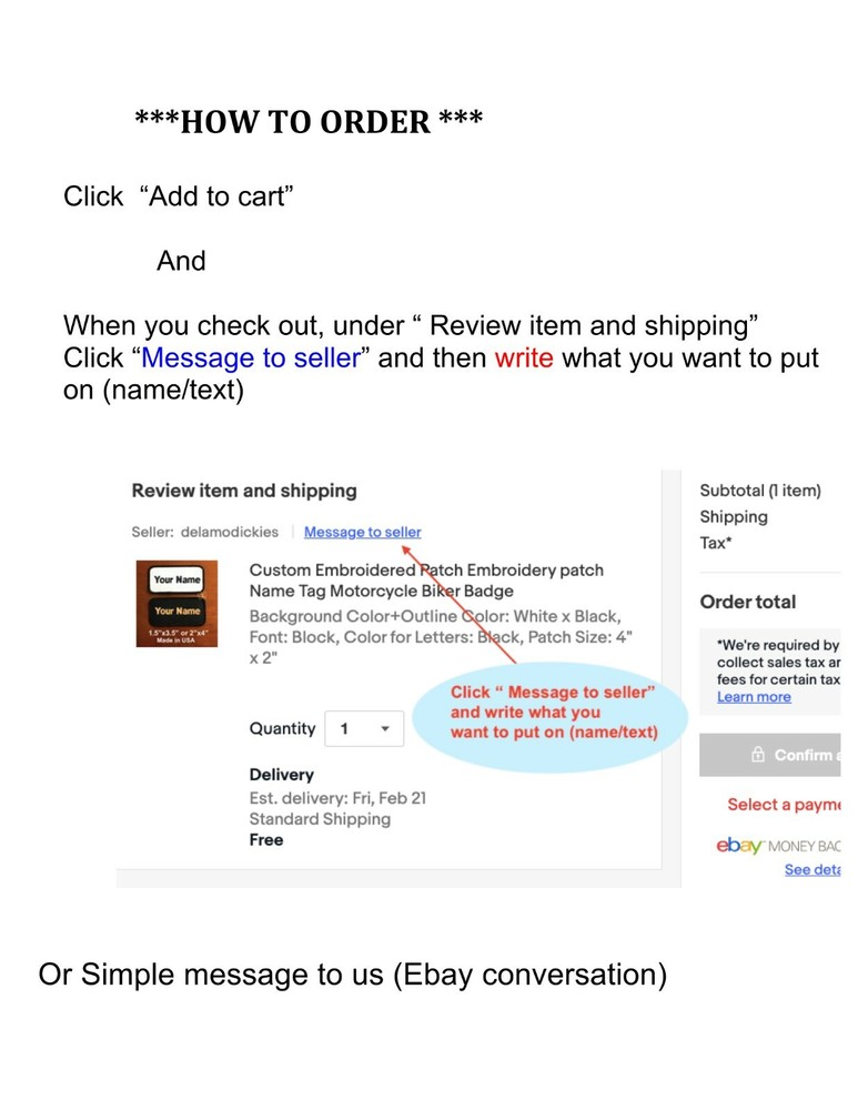 Custom Embroidered Patch Embroidery patch Name Tag Motorcycle Biker Badge