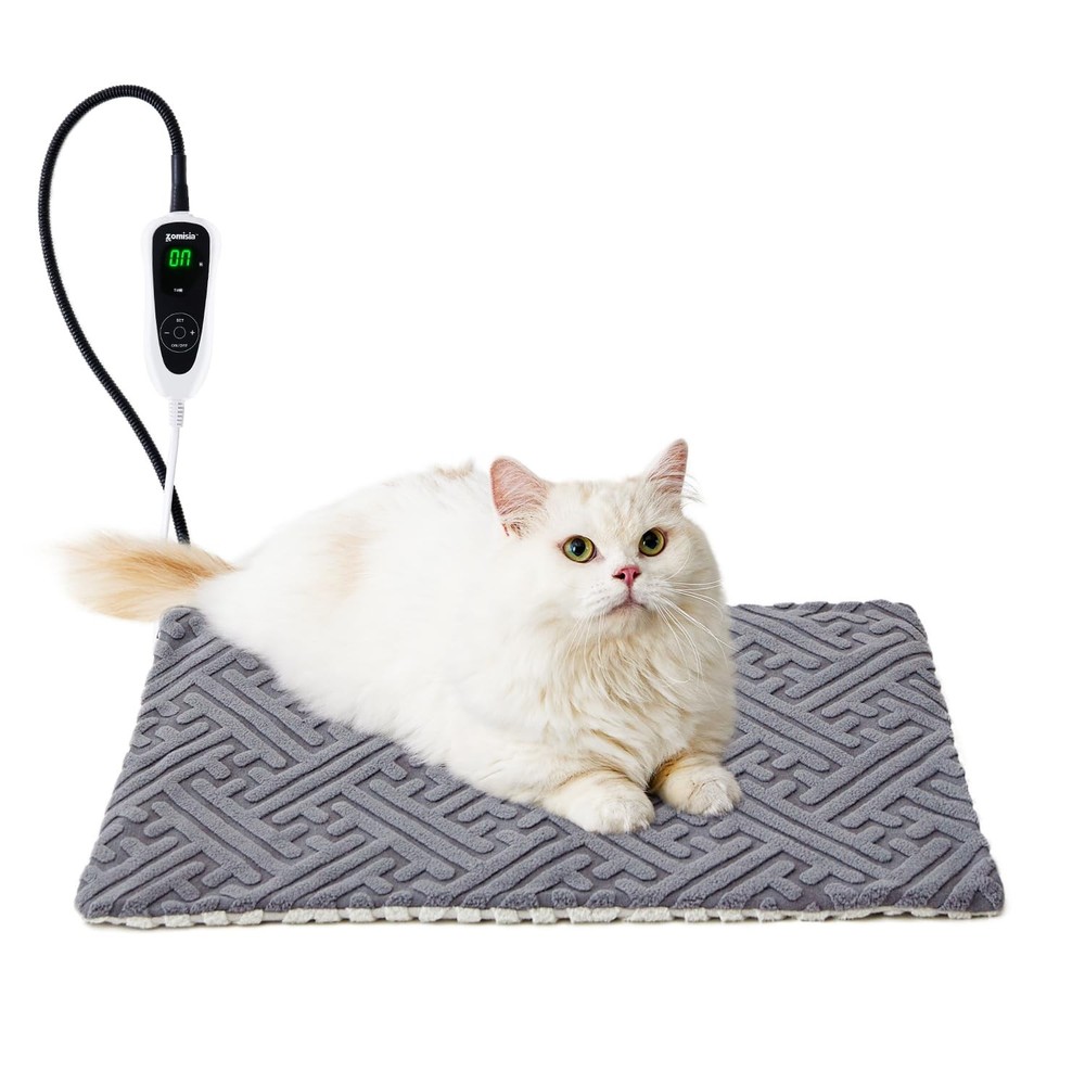 Cat Heating Pad - 11 Adjustable Temperature and 25 Timer Options, Heated Cat ...
