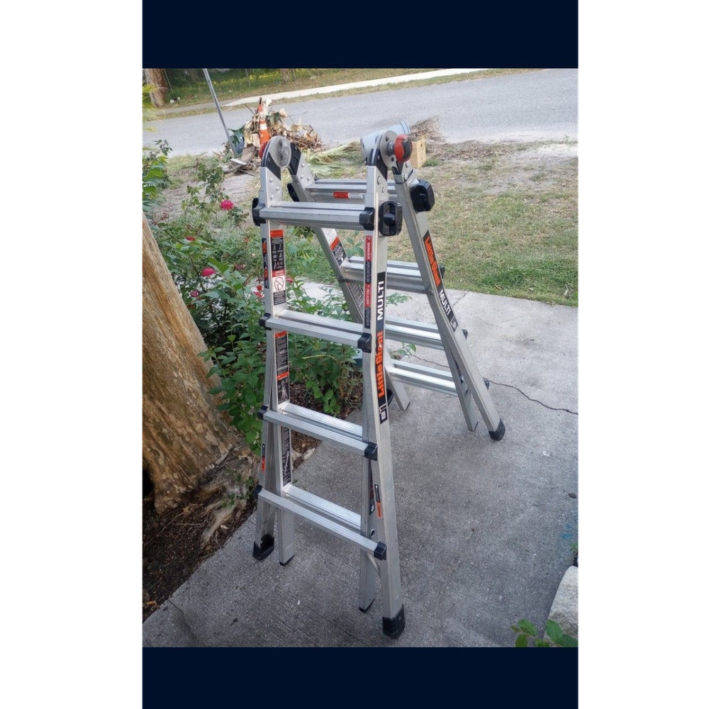 Little Giant MULTI Multi-Position Folding Ladder, 300 lb Capacity, Silver