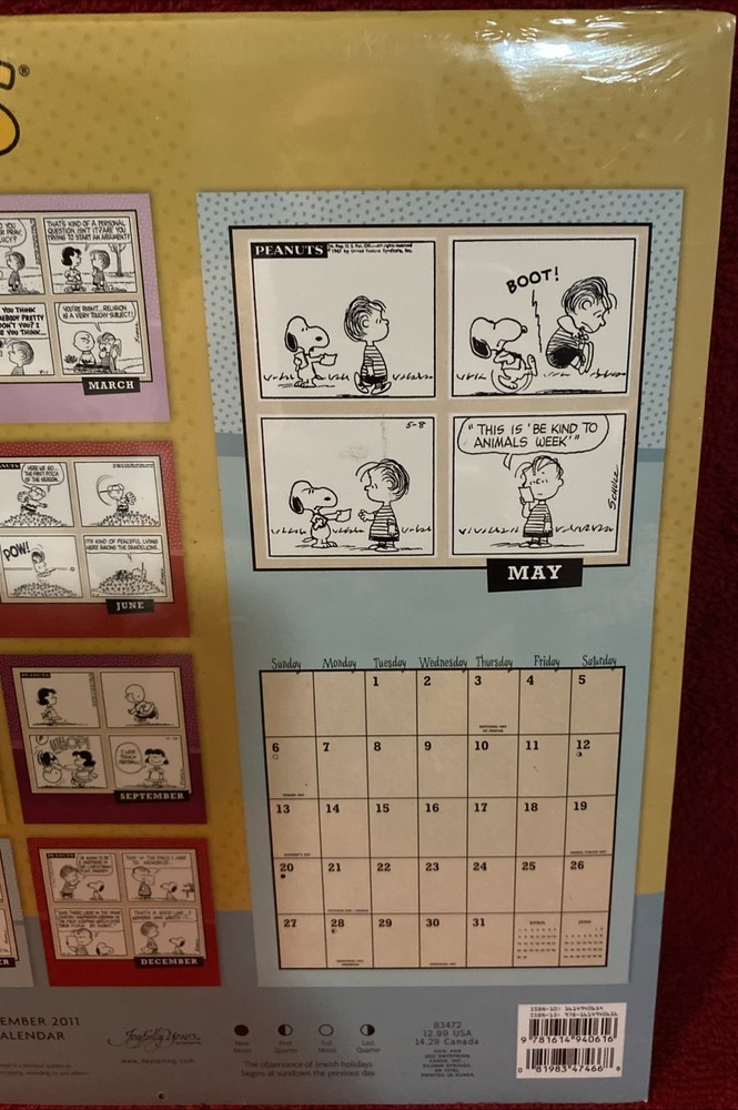 Peanuts 12" 2012 wall calendar new , Black And White