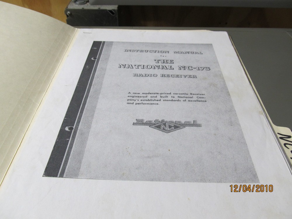 NATIONAL NC -173 RECEIVER working