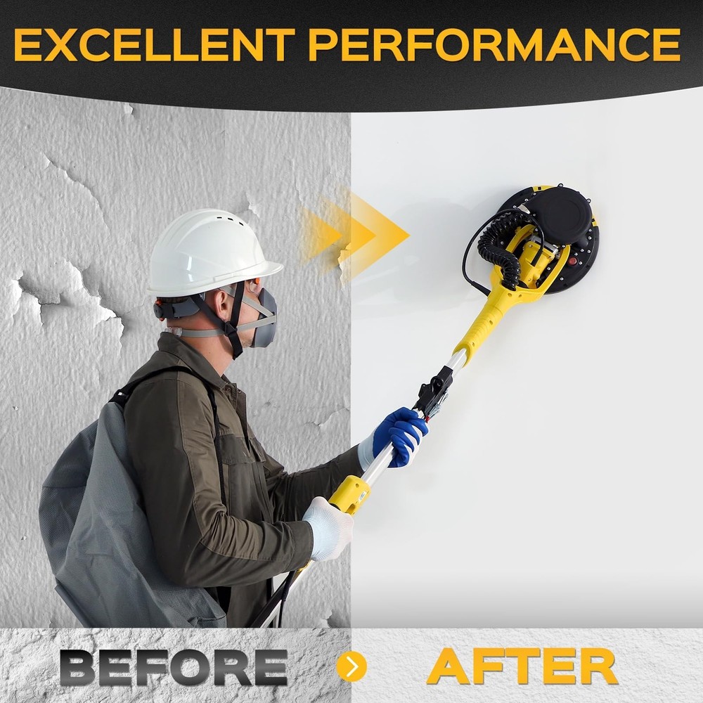 Drywall Sander Tool, KUPERIA 8.5 Amp Popcorn Ceiling Removal Tool with 7 Vari...