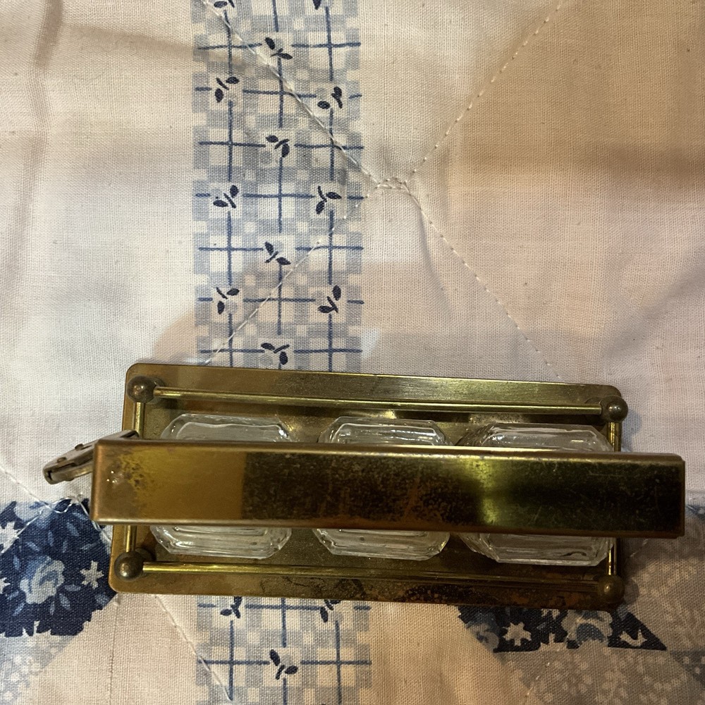 Vintage Locking Perfume Metal Caddy. No Key. Old.