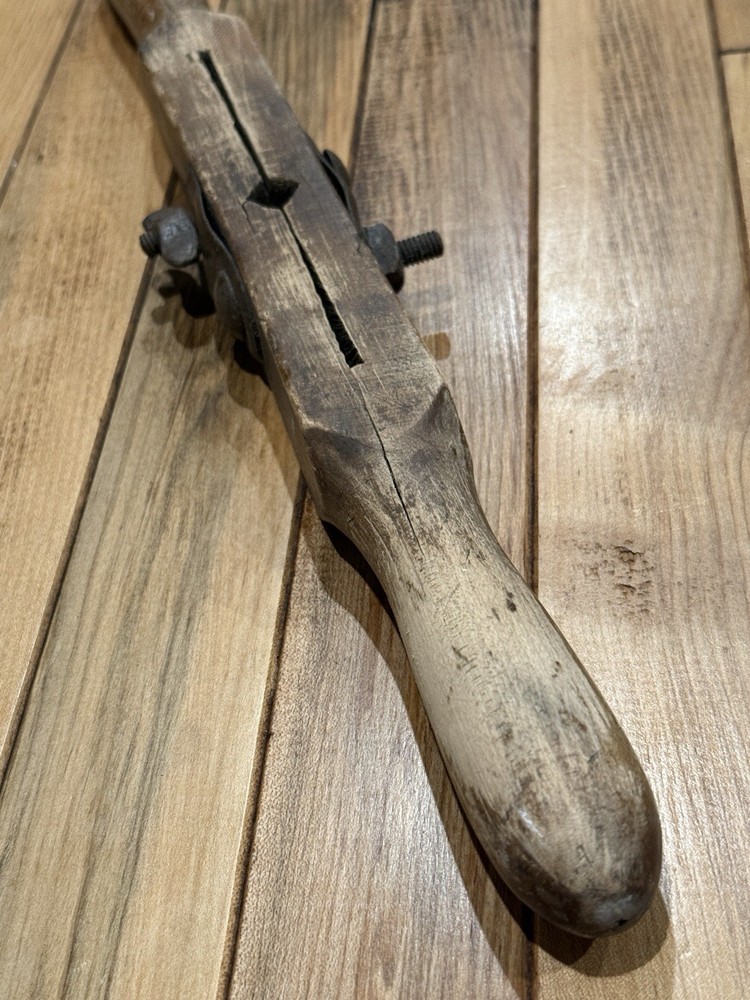 Antique Primitive 17.5” "T" Auger Handle Barn Beam Hand Drill Tool Adjustable