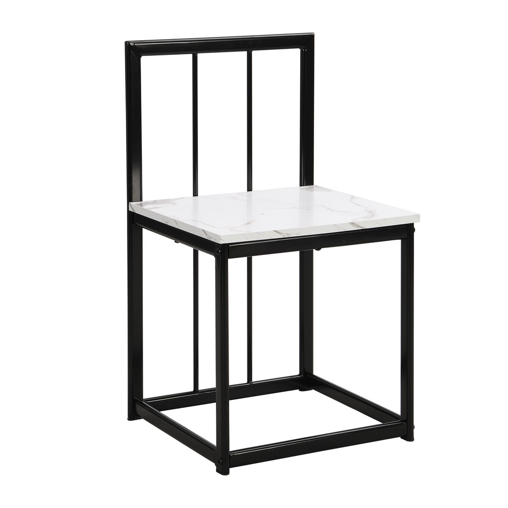 Modern 7-Piece Dining Table Set, Kitchen Faux Marble Table with Chairs for 6