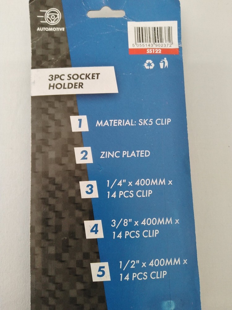 Automotive 3pc Socket Holders, Toolzone - SS122