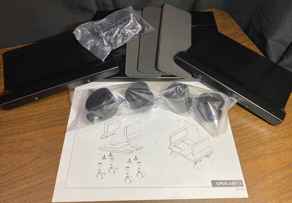 Gaming Console Computer Cart BLACK WITH CASTERS NIB