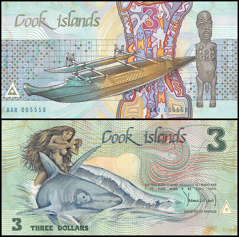 Cook Islands 3 Dollars, 1987 ND, P-3a, UNC, Stains X 100 PCS Bundle Pack