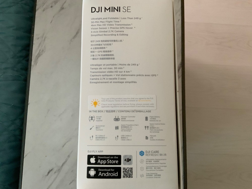 DJI Mini SE drone. Used once. Unbound