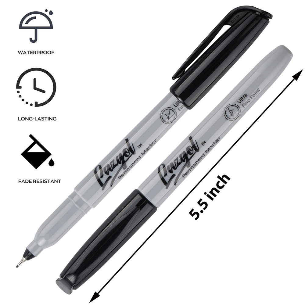 Ultra Fine Permanent Marker Bulk, 32 Pack Ultra Fine Point Black Permanent Ma...