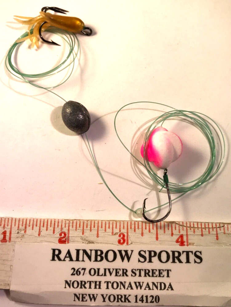 1 Bait Rig #1 Treble hook -- 1/2oz. egg sinker -- spin float + #2 single Hook