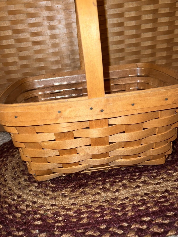 Vintage 1997 Longaberger Spring Basket With Stationary Handle and Protector