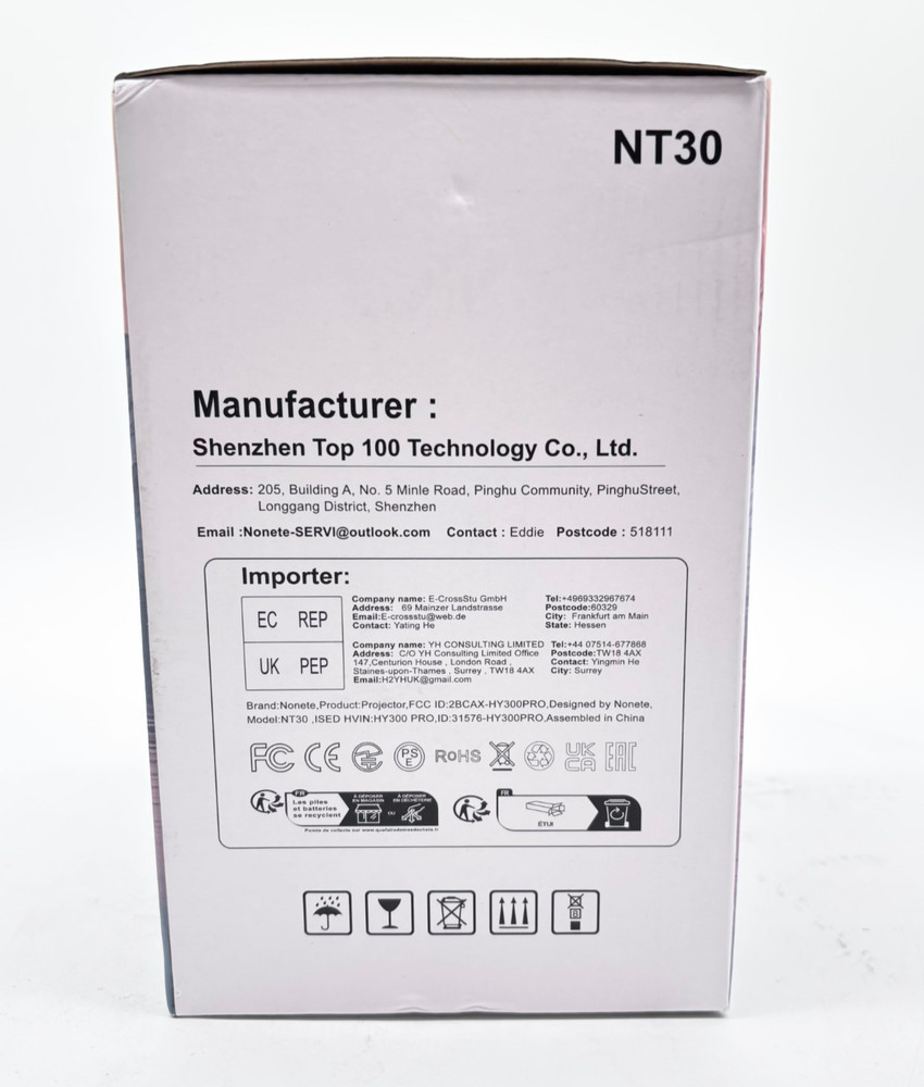 Nonete Ultra High Definition High Dynamic Range Projector Model NT30 - White