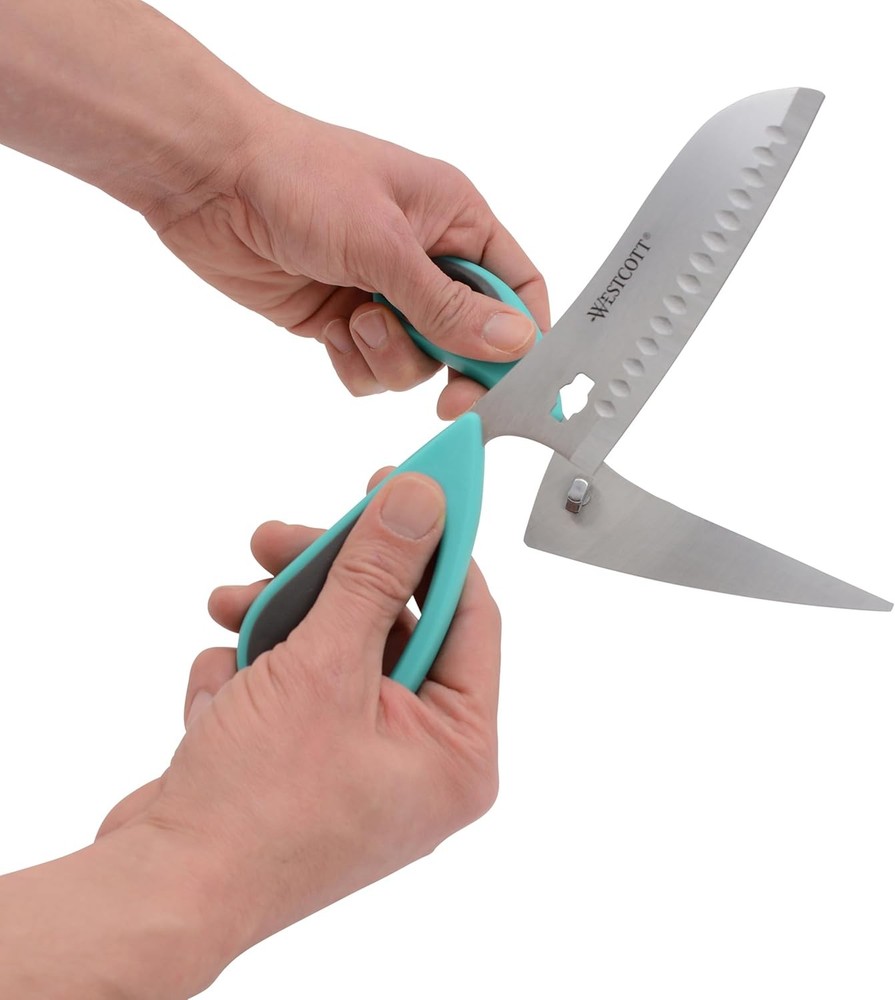 Titanium-Bonded Soft Handle Kitchen Pizza Scissors with Detachable Handles, T...