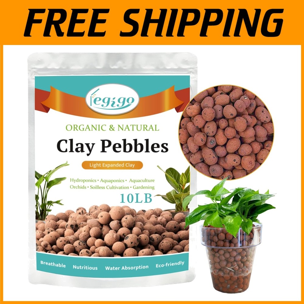 Natural Leca Clay Pebbles for Terrarium, 10lb