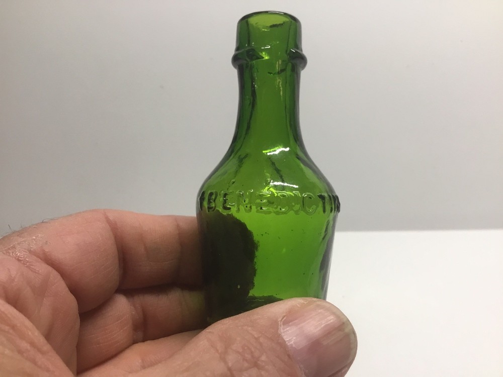 Small Antique Benedictine Sample Liquor Bottle.