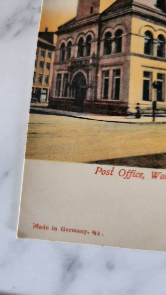 vtg POSTCARD POST OFFICE WORCESTER MASS.